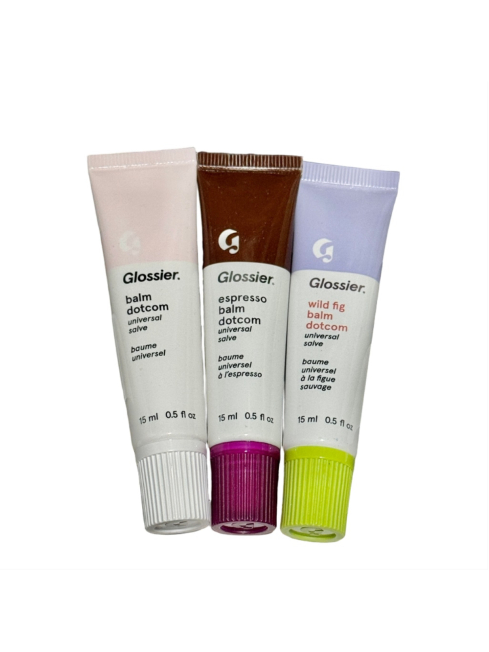 Glossier Balm Dotcom Lip Balm Set, Original, Espresso, Wild Fig
